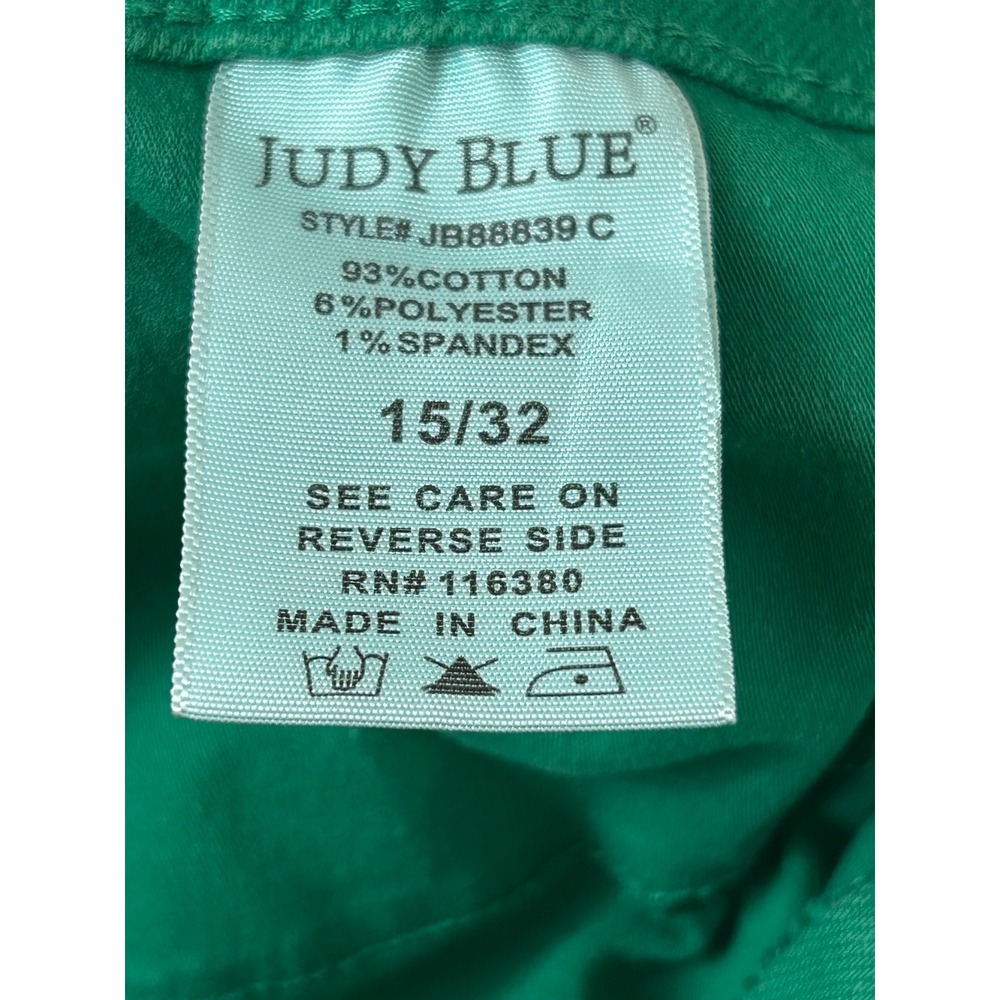 Judy Blue Kelly Green High-Waist Tummy Control Wide Leg Crop Jeans 15/32 - Picture 5 of 10